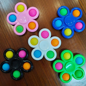 New Plus Fidget spinner 5 sides Custom Popit Finger Fidget Spinner Toys Pop It Flip Spinning Fidget Toys