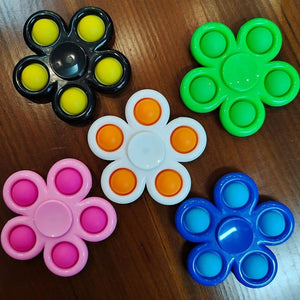 New Plus Fidget spinner 5 sides Custom Popit Finger Fidget Spinner Toys Pop It Flip Spinning Fidget Toys