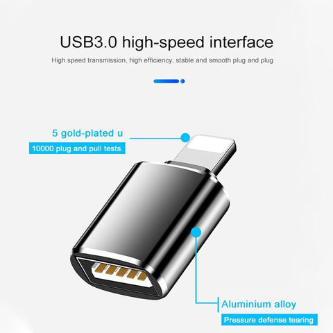 Image of OTG Adapter for iPhone Xs 11 12 Pro Max Converters Charging Data for iPad IOS 13 To USB 3.0 Suport U Disk Smartphone Accessories - ALL GIFTS FACTORY