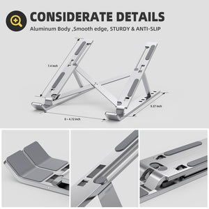 Portable Laptop Stand Aluminium Foldable Notebook Support Notebook For Macbook Air Holder Adjustable Bracket Laptop Accessories - ALL GIFTS FACTORY