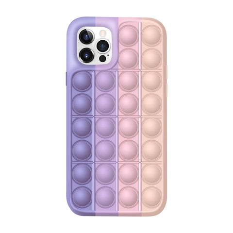 Image of Push It Relieve Stress Fidget Toy Pop Bubble Phone Case For iPhone 11 12 Pro 6 7 8 Plus X XR Xs Max Soft Silicone Rainbow Capa - ALL GIFTS FACTORY