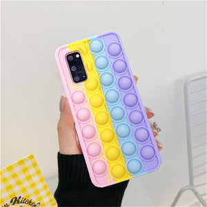 Push Pop Bubble Fidget Toys 3D Soft Case For Samsung phone models