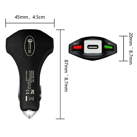Image of QC 3.0 3 Port USB Fast Charging Car Charger - ALL GIFTS FACTORY