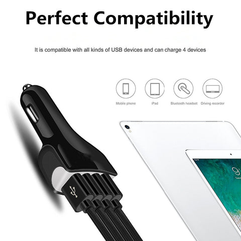 Image of QC3.0 7A 4 USB Port Fast Charging Car Charger Adapter - ALL GIFTS FACTORY