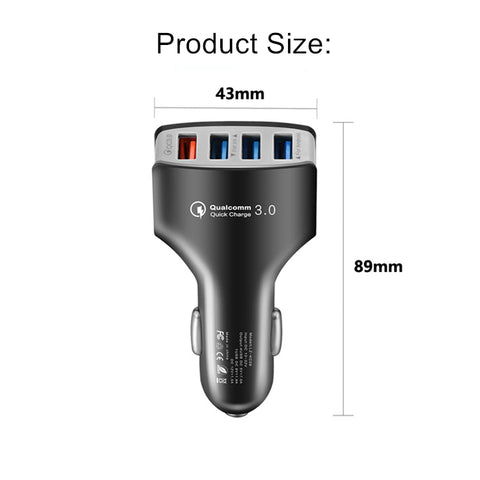 Image of QC3.0 7A 4 USB Port Fast Charging Car Charger Adapter - ALL GIFTS FACTORY