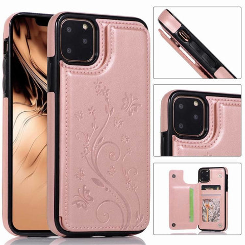 Image of Small Butterfly Embossed Leather Phone Case - ALL GIFTS FACTORY