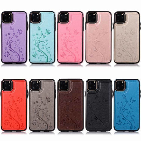 Image of Small Butterfly Embossed Leather Phone Case - ALL GIFTS FACTORY