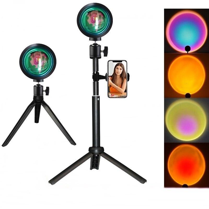 LED Sunset Selfie Ring Fill Light Phone Camera Photography Night Light With Tripod For Video Live Youtube Bedroom - ALL GIFTS FACTORY