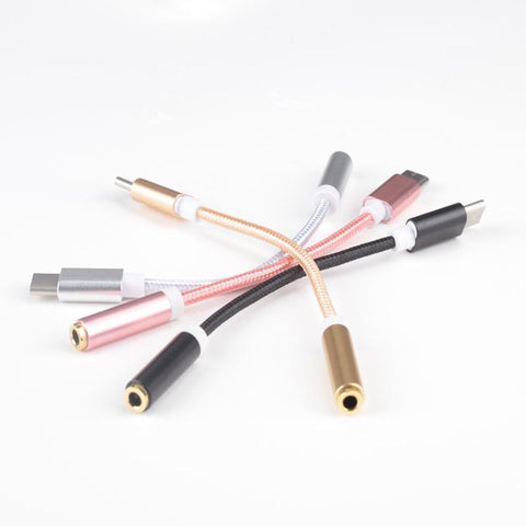 Image of Type-c to 3.5mm braided audio jack connector - ALL GIFTS FACTORY