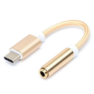 Type-c to 3.5mm braided audio jack connector - ALL GIFTS FACTORY