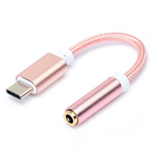 Type-c to 3.5mm braided audio jack connector - ALL GIFTS FACTORY