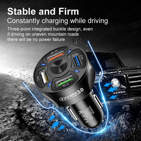 Image of Universal Car Charger For Phone 3 4 Ports