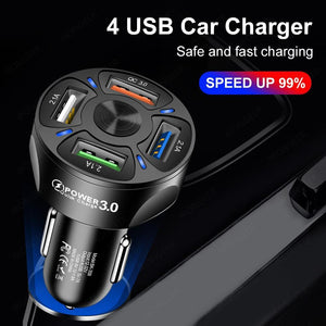 Universal Car Charger For Phone 3 4 Ports