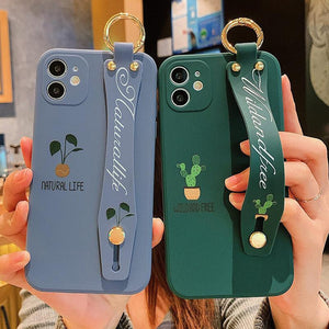 Wrist Strap Cactus Flowers Phone Case For iPhone models - All Fancy Phone Cases