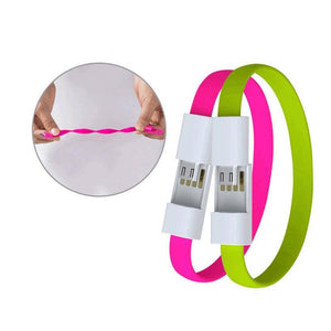 Wristband USB Charger short Cable for iPhone Android Micro USB and Type C - ALL GIFTS FACTORY