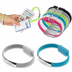 Wristband USB Charger short Cable for iPhone Android Micro USB and Type C - ALL GIFTS FACTORY