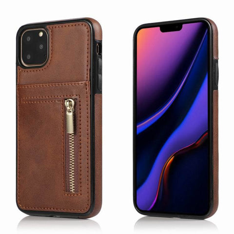 Image of Zipper Leather phone case cover - ALL GIFTS FACTORY