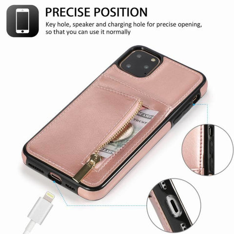 Image of Zipper Leather phone case cover - ALL GIFTS FACTORY