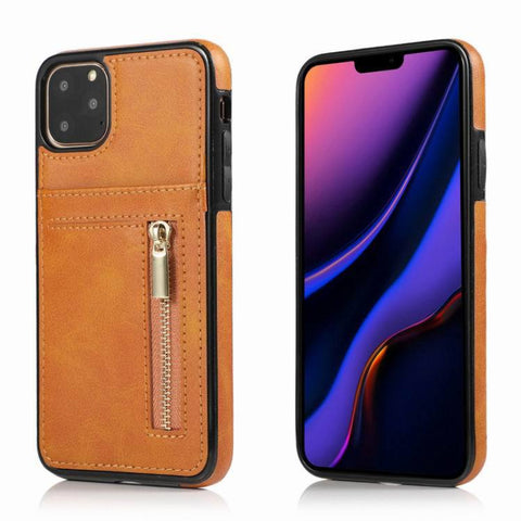 Image of Zipper Leather phone case cover - ALL GIFTS FACTORY