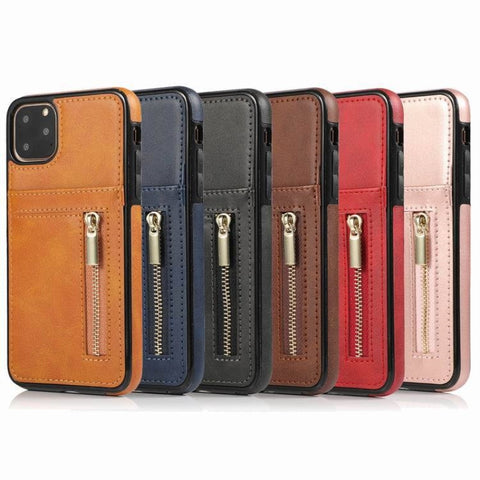 Image of Zipper Leather phone case cover - ALL GIFTS FACTORY