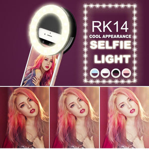 best RK14 LED Selfie Ring Light with 3 Brightness Modes 33 LEDs Rechargeable Battery