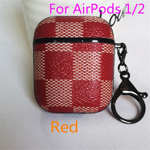 Luxury Leather case for Airpods 1 2 with keychain - ALL GIFTS FACTORY
