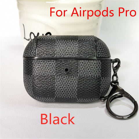 Image of Luxury Leather case for Airpods 1 2 with keychain - ALL GIFTS FACTORY