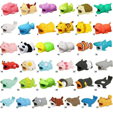 Image of Cute 3D animals cable protectors for usb charging cables