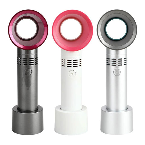 Image of Portable Bladeless Fan Handheld USB Rechargeable Mini Cooler