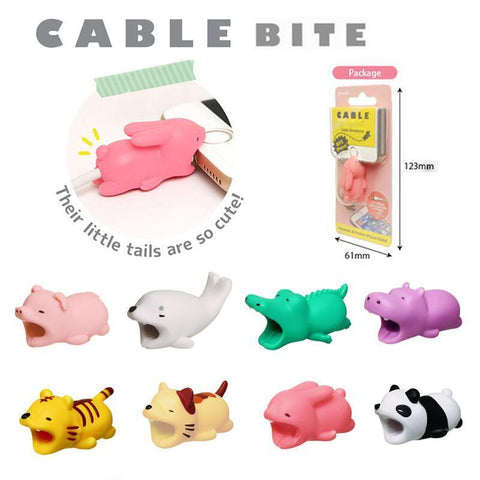 Image of Cute 3D animals cable protectors for usb charging cables