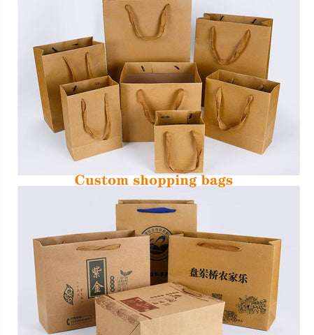 Image of Custom paper bag with logo print for shopping bags - ALL GIFTS FACTORY