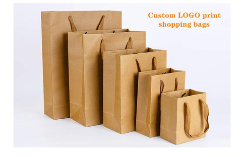 Image of Custom paper bag with logo print for shopping bags - ALL GIFTS FACTORY