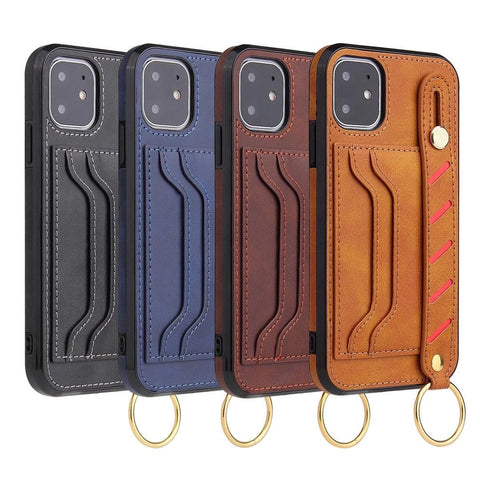 Image of wholesale Leather phone Case with card slots for iPhone X 8 7 6 iphone 11 pro 12 mini pro max in usa and canada bulk cheap price 